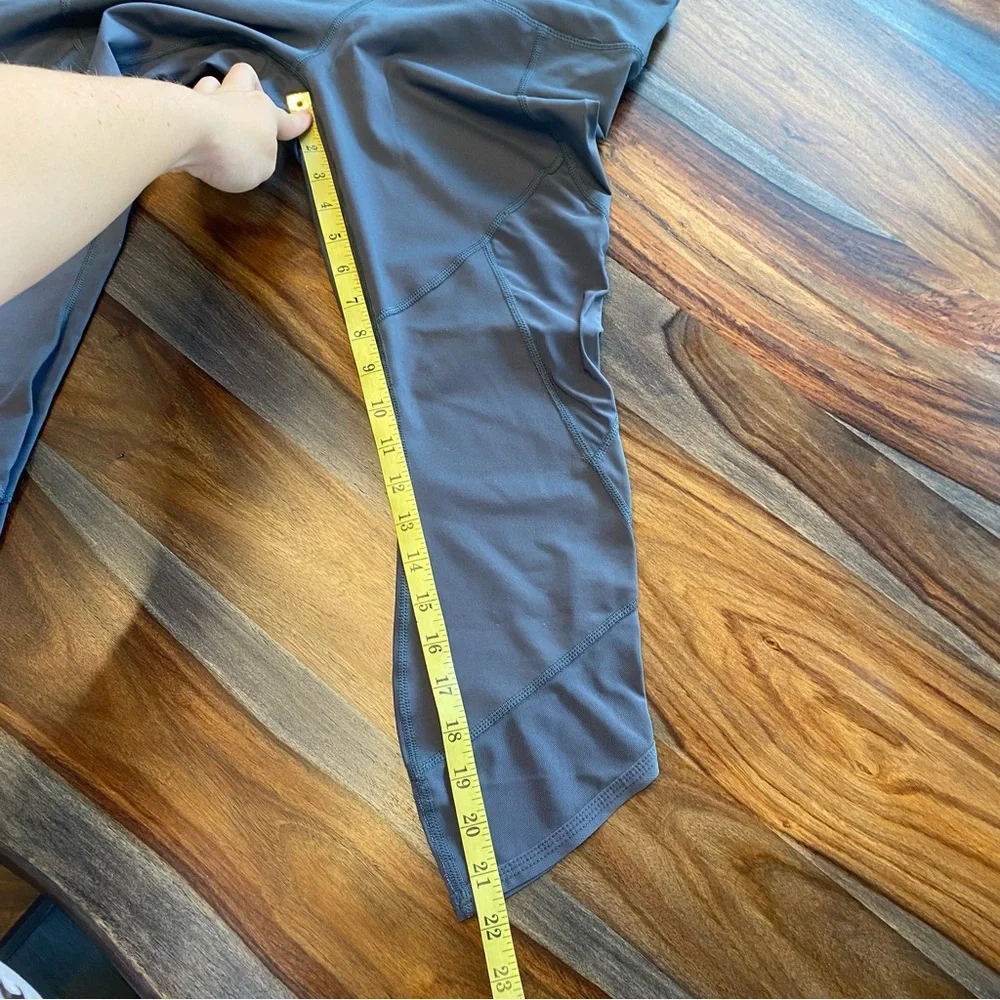 Nice Mesh Side Panel Yoga & Pilates Athletic Leggings Capri Length Pocket M